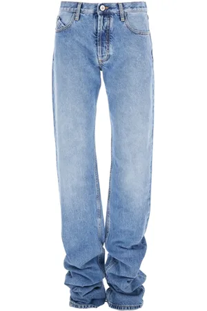 The Attico Jeansy, Kobieta, Niebieski, W26, Denim, Niebieskie jeansy denim z haftowanym logo