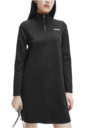 Calvin Klein Sukienki, Kobieta, Czarny, L, Sukienka codzienna