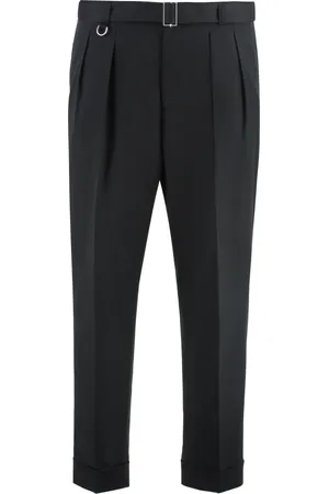 Paolo Pecora Spodnie, Mężczyzna, Czarny, M, Spodnie Chino Slim Fit z Podwijanymi Mankietami