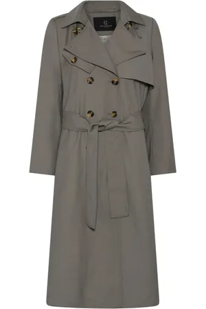 Bruuns Bazaar Płaszcze, Kobieta, Szary, XL, Elegancki trencz Carotabbtori Coat