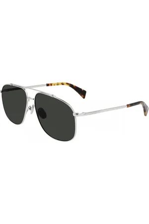 Lanvin Akcesoria, Mężczyzna, Szary, ONE SIZE, Metalowe okulary przeciwsłoneczne Aviator