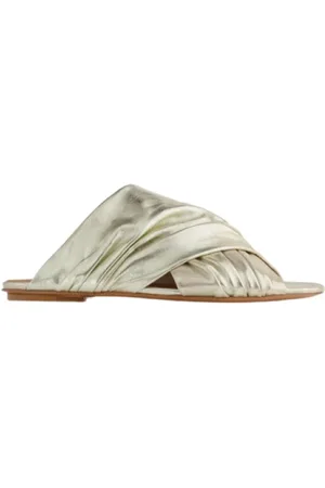 FORTE FORTE Buty, Kobieta, Szary, 41 EU, Skóra, Płaskie skórzane sandały