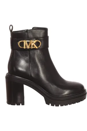 Michael Kors Buty, Kobieta, Czarny, 38 EU, Metaliczne Botki z Okrągłym Nosem