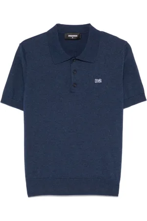 Dsquared2 Koszulki, Mężczyzna, Niebieski, S, Bawełna, Ocean Polo Shirt z prążkowanym kołnierzykiem