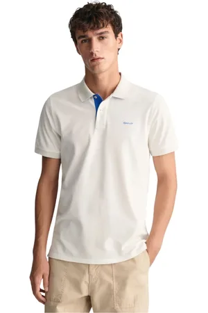 GANT Koszulki, Mężczyzna, Biały, XL, Bawełna, Polo z bawełny stretch