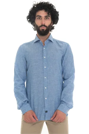 FAY Koszule, Mężczyzna, Niebieski, M, Bawełna, Casual Shirt