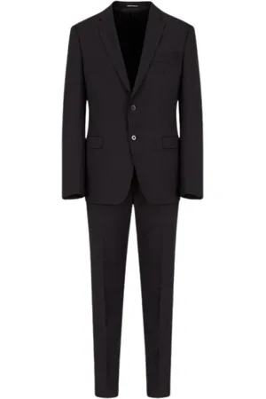 Emporio Armani Garnitury, Mężczyzna, Czarny, 5XL, Wełna, Klasyczny Wełniany Garnitur