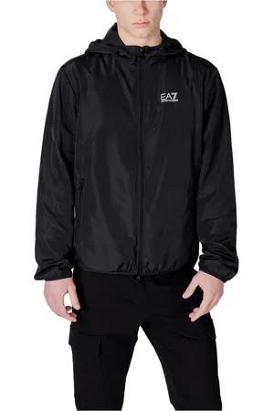 EA7 Kurtki, Mężczyzna, Czarny, 2XL, Poliester, Lekka Kurtka