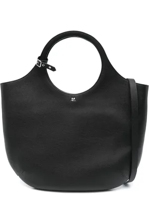 Courrèges Torebki, Kobieta, Czarny, ONE SIZE, Skóra, Czarna skórzana torba typu tote