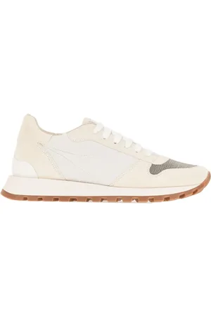 Brunello Cucinelli Buty, Kobieta, Biały, 38 EU, Skóra, Sneakersy Casual