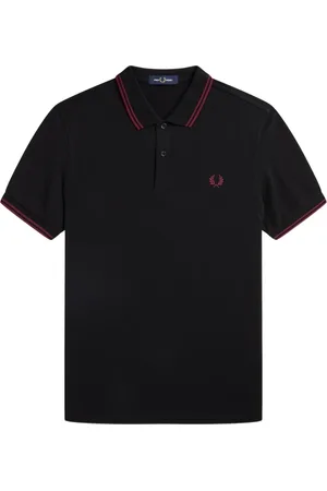 Fred Perry Koszulki, Mężczyzna, Czarny, L, Bawełna, Slim Fit Twin Tipped Polo
