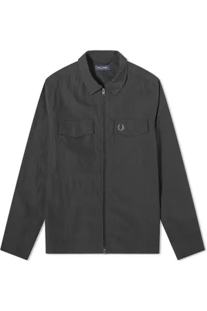 Fred Perry Kurtki, Mężczyzna, Czarny, L, Poliester, Zip Overshirt