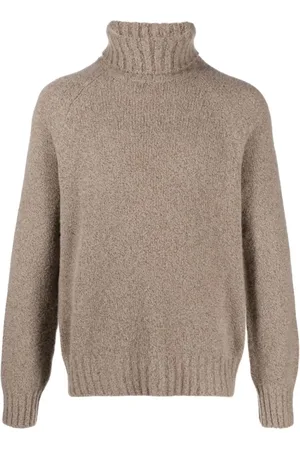Ermenegildo Zegna Swetry, Mężczyzna, Beżowy, 2XL, Wełna, Golf z mieszanki wełny i jedwabiu
