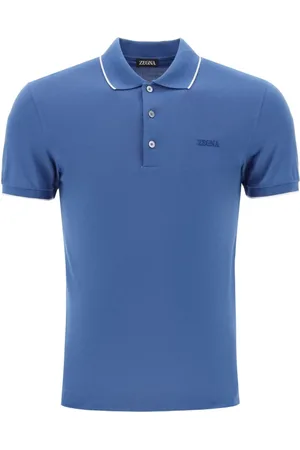 Ermenegildo Zegna Koszulki, Mężczyzna, Niebieski, M, Koszulka Polo