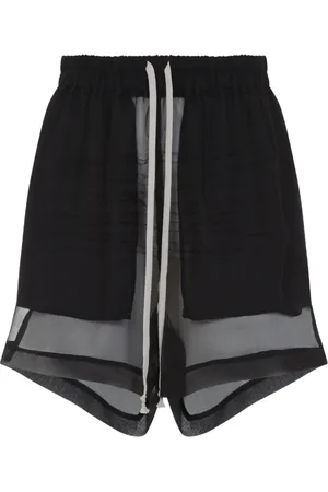 Rick Owens Szorty, Kobieta, Czarny, 2XS, Jedwabne czarne bermudy dla kobiet