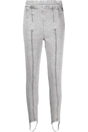 Isabel Marant Spodnie, Kobieta, Szary, M, Denim, Stonewashed Stirrup-Cuff Skinny Jeansy