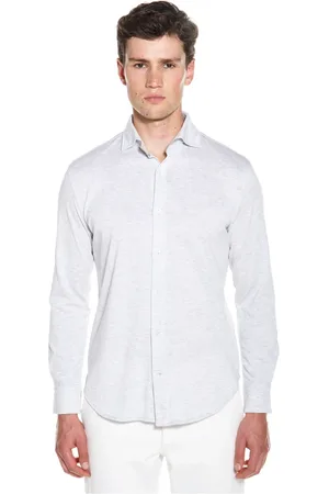 ELEVENTY Koszule, Mężczyzna, Szary, XL, Bawełna, Dandy Koszulka z długim rękawem Jersey
