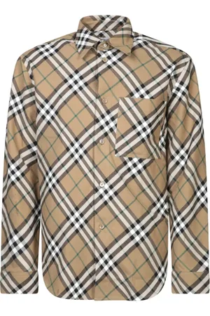 Burberry Koszule, Mężczyzna, brązowy, L, Bawełna, Brązowe Koszule - Stylowy Klasyczny Wygląd