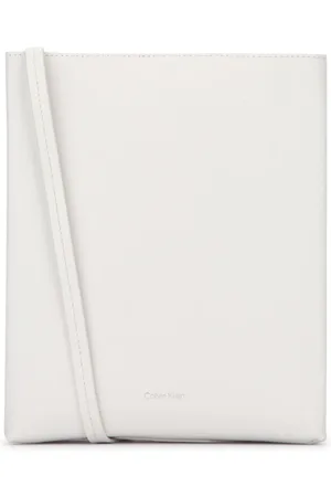 Calvin Klein Torebki, Kobieta, Biały, ONE SIZE, Skóra, Torebka Crossbody z Logo