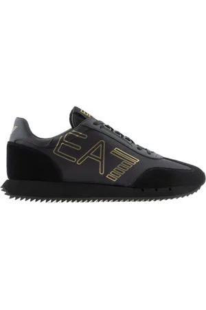 EA7 Buty, Mężczyzna, Czarny, 45 1/3 EU, Casualowe Sneakersy Tekstylne