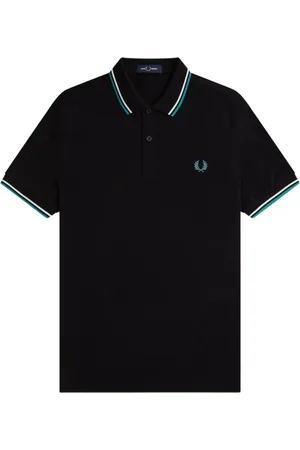 Fred Perry Koszulki, Mężczyzna, Czarny, XL, Bawełna, Koszulka Polo z Podwójnym Paskiem