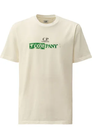 C.P. Company Koszulki, Mężczyzna, Biały, S, Bawełna, Biała Koszulka z Logo