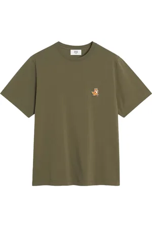 Maison Kitsuné Koszulki, Mężczyzna, Zielony, S, Bawełna, Koszulka Speedy Fox Patch
