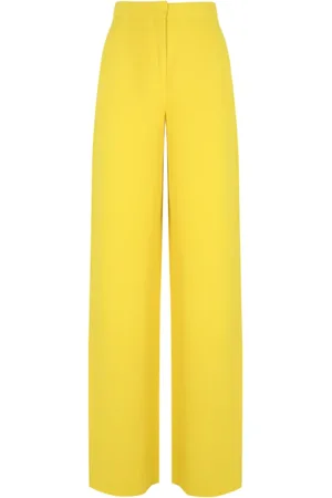 Max Mara Spodnie, Kobieta, Żółty, S, Len, Szerokie spodnie