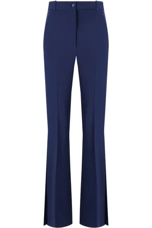 Elisabetta Franchi Spodnie, Kobieta, Niebieski, L, Poliester, Oltremare Smoking Trouser