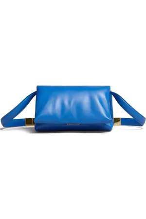 Marni Torebki, Kobieta, Niebieski, ONE SIZE, Skóra, Prisma Leather Shoulder Bag