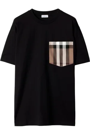 Burberry Koszulki, Kobieta, Czarny, S, Bawełna, Czarny T-shirt z bawełnianej dzianiny