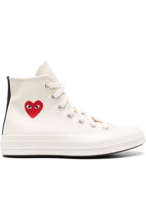 Comme des Garçons Buty, Kobieta, Beżowy, 38 EU, Beżowe sznurowane sneakersy z płótna