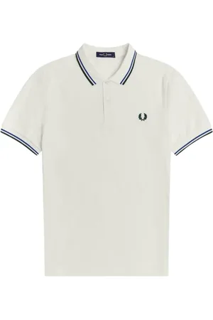 Fred Perry Koszulki, Mężczyzna, Biały, L, Bawełna, Slim Fit Twin Tipped Polo