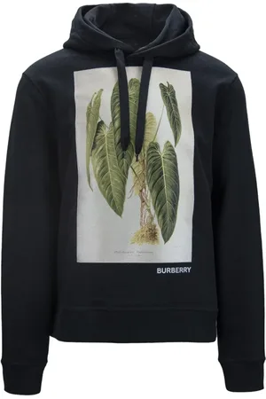 Burberry Bluzy, Kobieta, Czarny, L, Bawełna, Bluza z kapturem i koronką