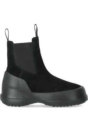 Moon Boot Buty, Kobieta, Czarny, 36 EU, Zamsz, Czarne Zamszowe Chelsea