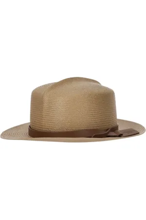 Max Mara Akcesoria, Kobieta, Żółty, 58 CM, Jasnobrązowy kapelusz z papieru tekstylnego