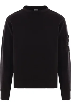 C.P. Company Bluzy, Mężczyzna, Czarny, 2XL, Czarny Sweter z Okrągłym Dekoltem