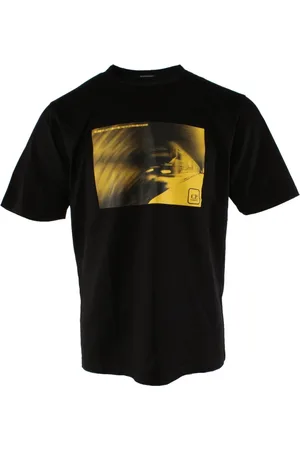 C.P. Company Koszulki, Mężczyzna, Czarny, L, Bawełna, Bawełniany T-shirt