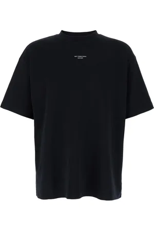 Drôle de Monsieur Koszulki, Mężczyzna, Czarny, S, Bawełna, T-shirt z okrągłym dekoltem i nadrukiem Nfpm