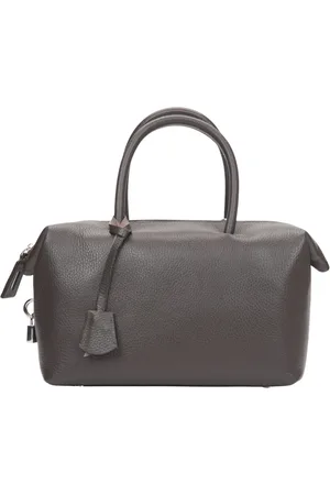Estro Torebki, Kobieta, brązowy, ONE SIZE, Skóra, Ciemnobrązowa torebka typu satchel