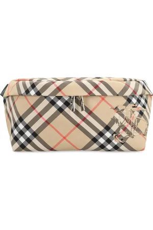 Burberry Torebki, Mężczyzna, Beżowy, ONE SIZE, Poliester, Saszetka Nerka z Tkaniny z Kieszenią na Zamek