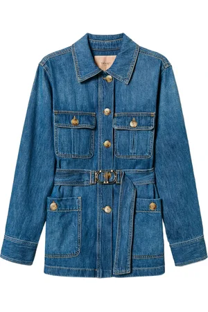 Twin-Set Kurtki, Kobieta, Niebieski, S, Denim, Kurtka Safari z Denimu