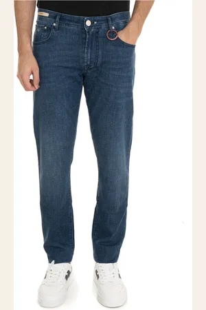 sartoria tramarossa Jeansy, Mężczyzna, Niebieski, W32, Denim, Stone Washed Jeansy