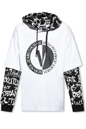 VERSACE Bluzy, Mężczyzna, Biały, L, Bluza z Kapturem