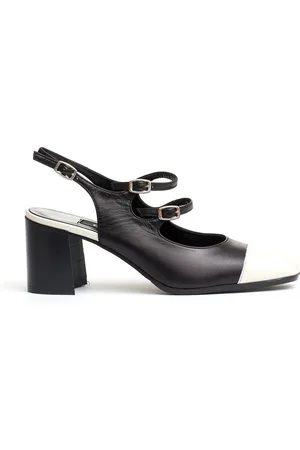 Carel Buty, Kobieta, Czarny, 37 1/2 EU, Skóra, Czółenka Slingback z lodowym noskiem