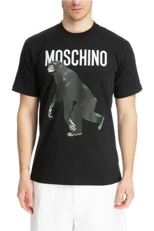 Moschino Koszulki, Mężczyzna, Czarny, M, T-shirt z Wzorem i Logiem