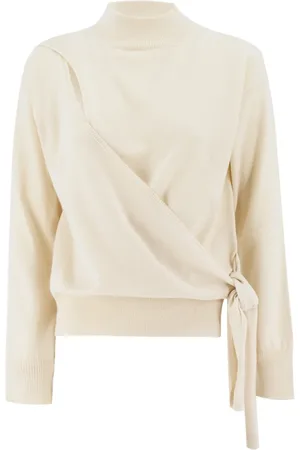 Fabiana Filippi Swetry, Kobieta, Biały, M, Len, Cozy Turtleneck