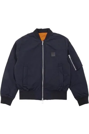 Emporio Armani Kurtki, Mężczyzna, Niebieski, S, Dwustronna kurtka bomberka w kolorze niebieskim i pomarańczowym