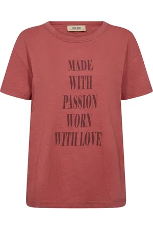 Mos Mosh Koszulki, Kobieta, Różowy, XS, T-shirt z krótkim rękawem Faded Rose