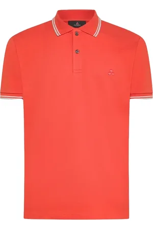 Peuterey Koszulki, Mężczyzna, Pomarańczowy, 2XL, Pomarańczowy Polo z Haftowanym Logo